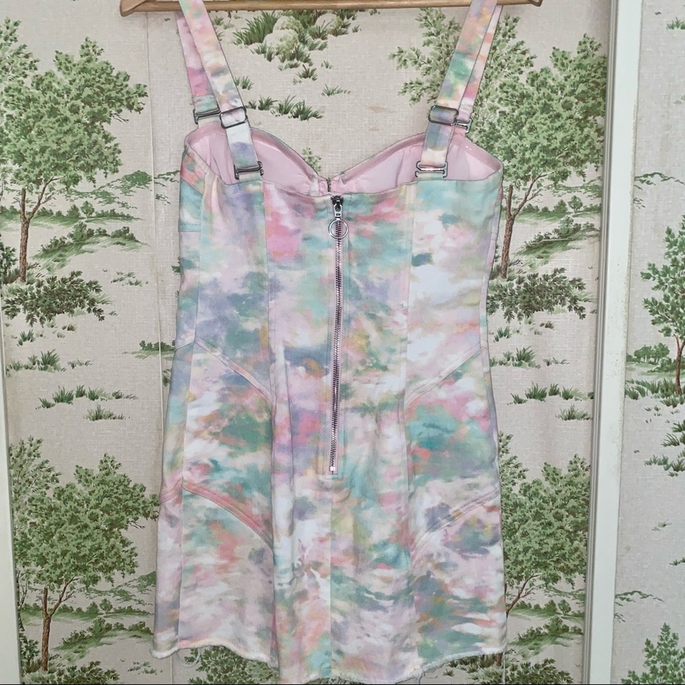 For Love & Lemons Pastel Tie-Dye Mini Dress - Pink, Mint, Lavender - Picture 3 of 4